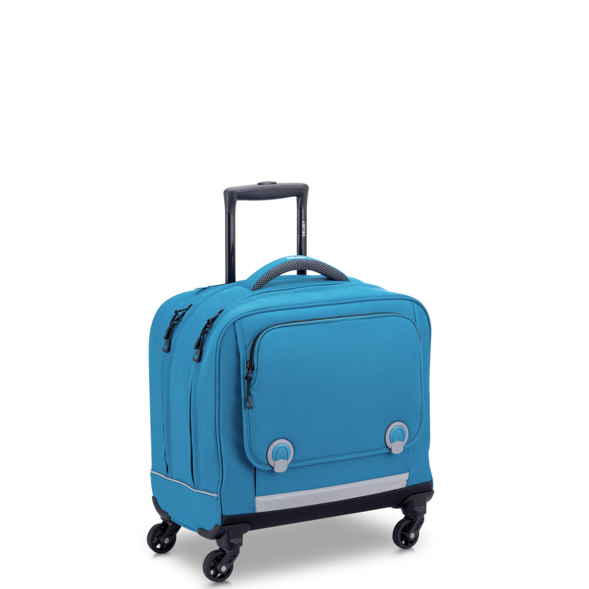 ACADEMIE 4 Wheels 15.6 Inch Trolley School Bag - Duck Blue - Image 2