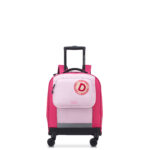ACADEMIE 4 WHEEL VERTICAL TROLLEY BACKPACK BAG PINK