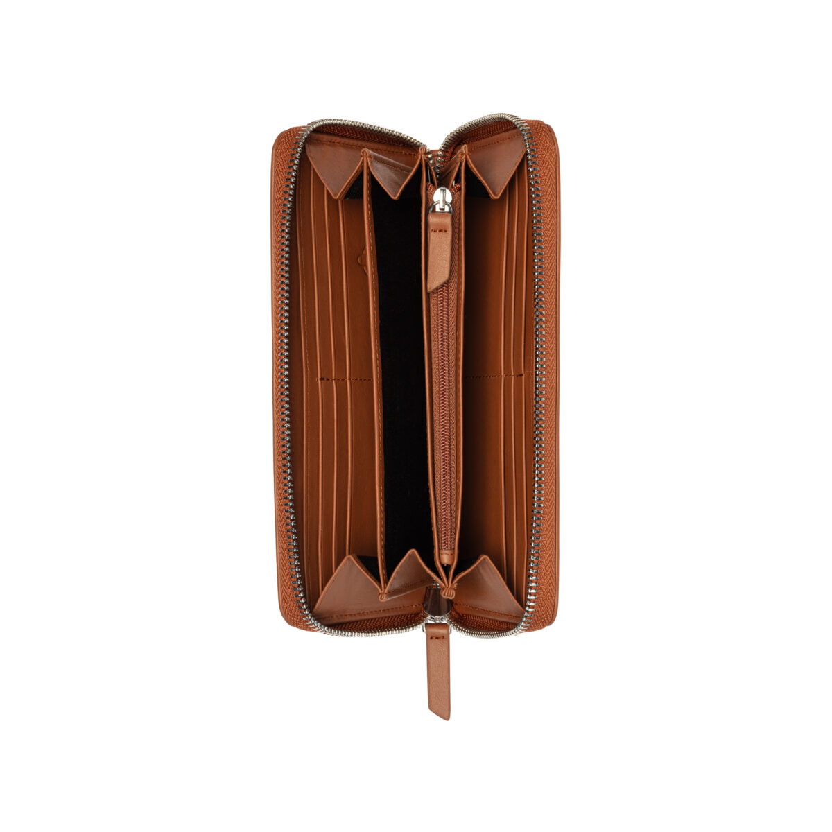 ACCESSORY - LONG ZIPPERED WALLET COGNAC - Image 3
