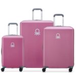 DELSEY X UNITED COLORS OF BENETTON HARDSIDE 3-PIECE SET (L+M+S) 55/70/82CM ROSE