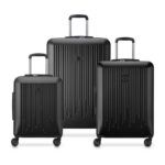Christine Hardside  Expendable Double wheel luggage trolley suitcase 3pcs set (L+M+S) 55/70/82cm black