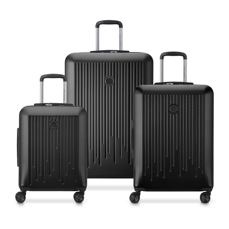 321911052580-7.jpg Christine Hardside Expendable Double wheel luggage trolley suitcase 3pcs set (L+M+S) 55/70/82cm black - Image 1