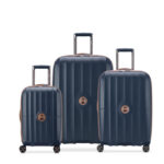 Carrousel Expendable Double wheel luggage trolley suitcase 3pcs set (L+M+S) 55/68/77cm navy blue
