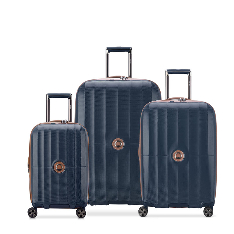 DELSEY-ST-TROPEZ-321911049573.jpg Carrousel Expendable Double wheel luggage trolley suitcase 3pcs set (L+M+S) 55/68/77cm navy blue - Image 1